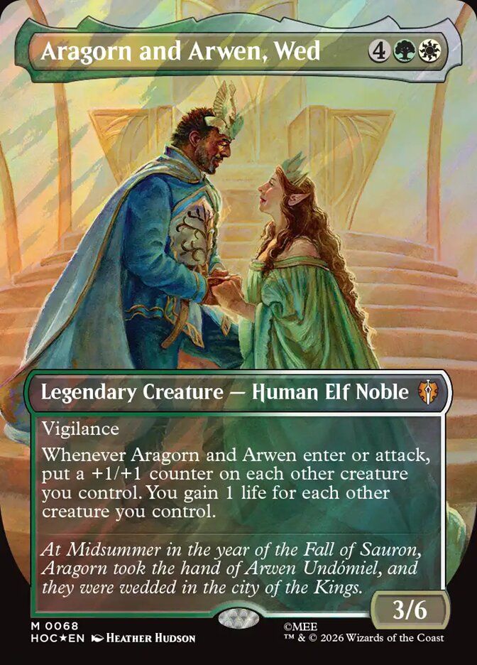 Aragorn and Arwen, Wed Borderless Surge Foil