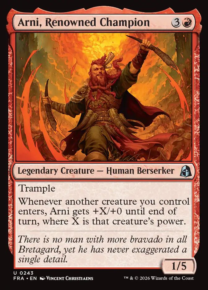 Arni, Renowned Champion Foil